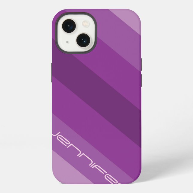 iPhone Case Five Purple Diagonal Stripe Custom (Back)