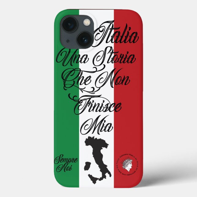 iphone case italy italia boot flag love (Back)