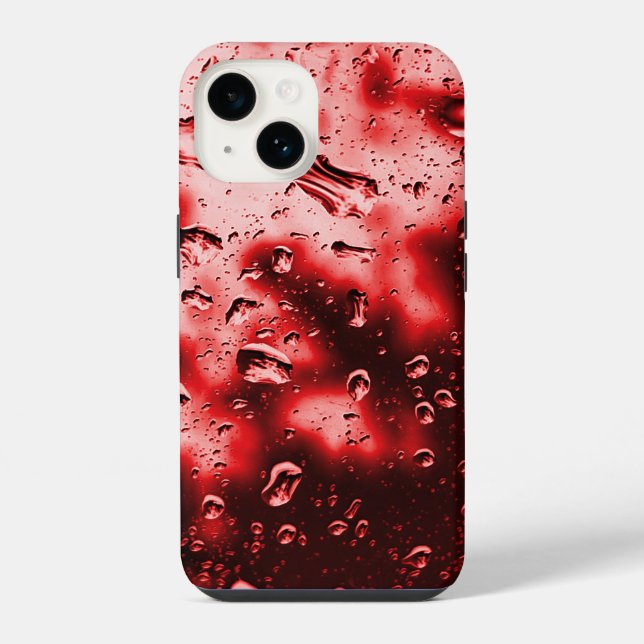 iPhone Case - Original Raindrop Art - Red  (Back)