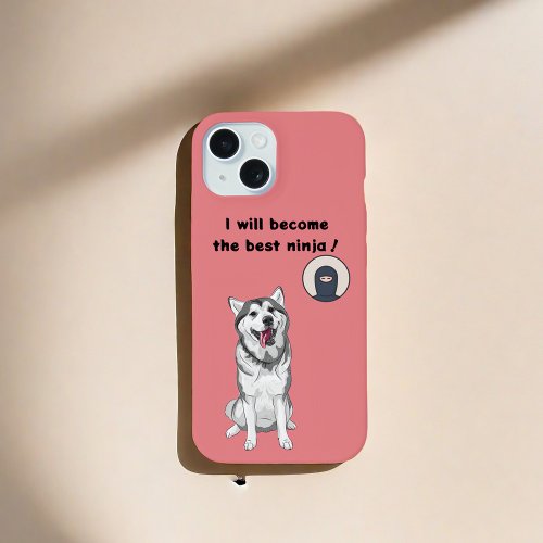 IPhone Case  Personalized  Ninja Husky  Peach