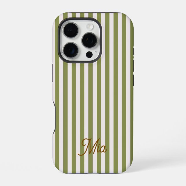 iPhone Case Personalized Striped Custom Name (Back)