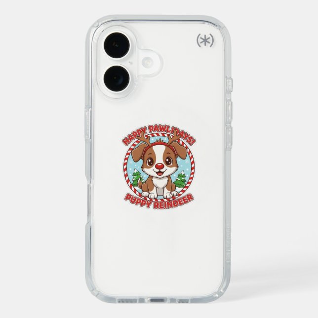  iPhone Case Puppy Reindeer (Front)