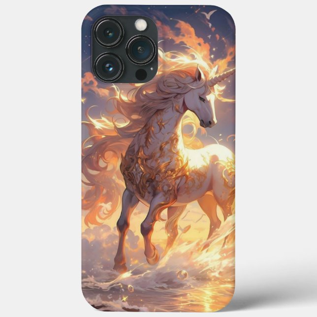 iPhone case rare horse gold printing (Back)