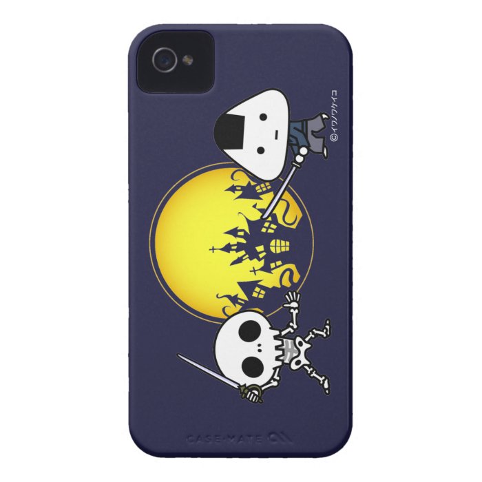 iPhone Case   RiceBall Samurai VS Skeleton iPhone 4 Case