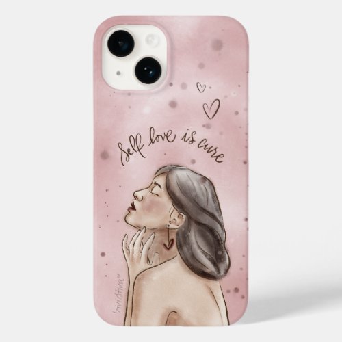 iPhone Case Self Love is Cure PinkWatercolor