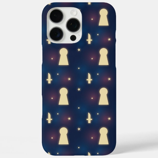 IPhone Case Starry Night Knife Keyhole Pattern (Back)