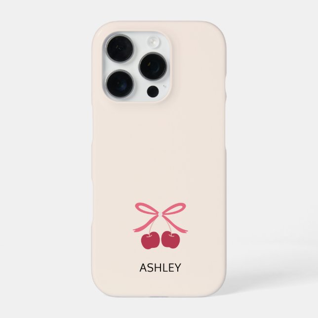 iPhone Case | Sweet Cherry Bow Cute Phone Cover (Back)