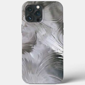iPhone Case; Swirl Silver-Tough