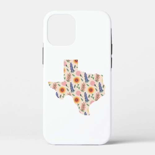 IPhone Case Texas Outline Flowers Pattern