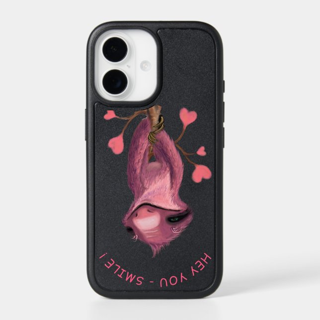 iPhone Case Upside Down Sloth and Catchy Text (Back)