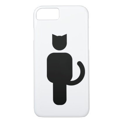 Iphone case with black Cat-head person icon