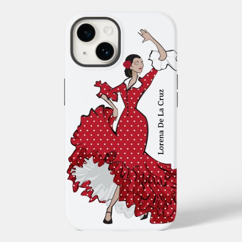 iPhone Case with Flamenco Dancer and Custom Text