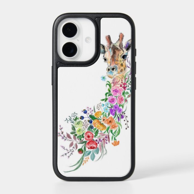 iPhone Case with Floral Giraffe (Back)