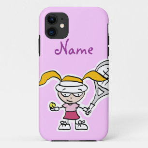 iphone case with tennis girl cartoon