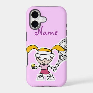 iphone case with tennis girl cartoon