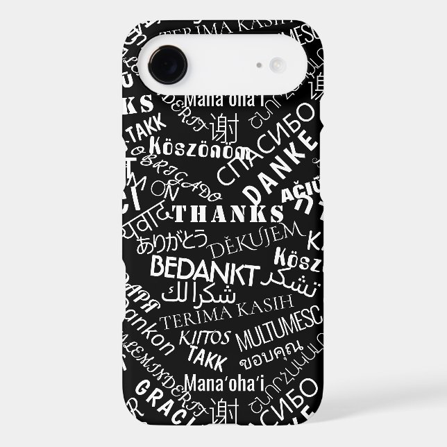 iPhone Case with THANK YOU Text (Back)