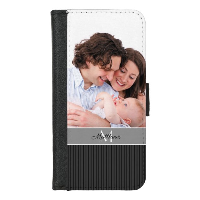 iPhone Case: Your Monogram & Photo Wallet Case (Front)