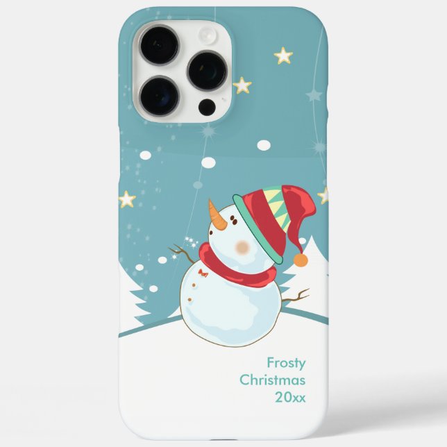 iPhone Cases-Christmas Phone Case-Winter Snowman Case-Mate iPhone Case (Back)
