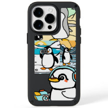 iPhone cases with penguin taking pictures