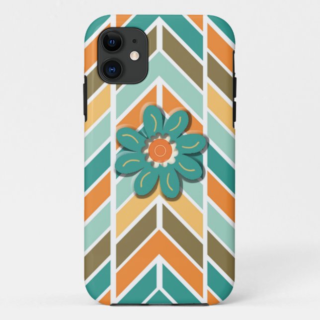 iPhone Cover, Retro Chevron, Flower Power iPhone   Case-Mate iPhone Case (Back)