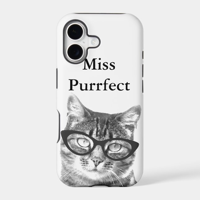 iPhone cover with funny cat photo and quote (Back)