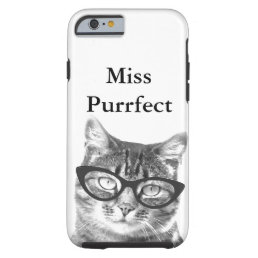 iPhone cover with funny cat photo and quote