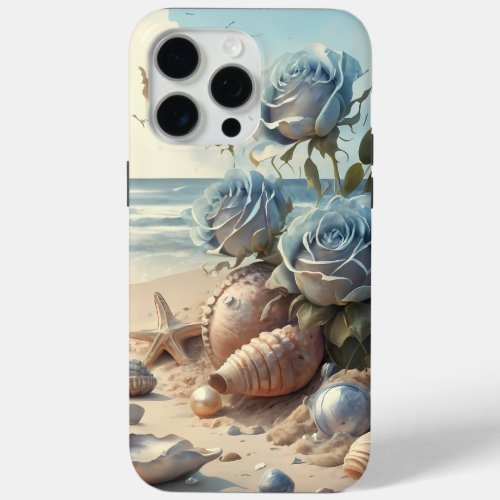 iPhone  Denim Blue Rose Beach Vibes iPhone Case 