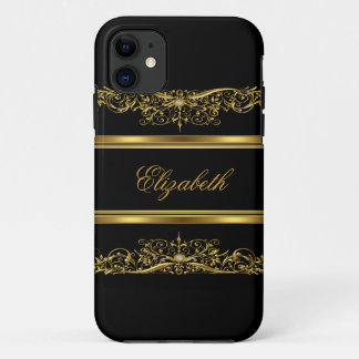 iPhone Elegant Classy Gold Floral 11 Case