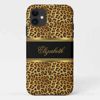 iPhone Elegant Classy Gold Leopard 11 Case