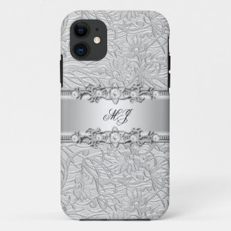iPhone Elegant Classy Silver White 11 Case