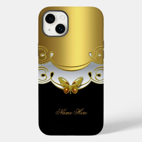 iPhone Green Gold Black White Butterfly Case_Mate iPhone 14 Plus Case