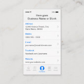 iPhone iOS Customizable Flat UI Style Business Card (Back)