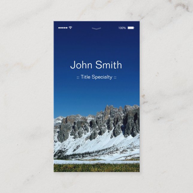 iPhone iOS Customizable Flat UI Style Business Card (Front)
