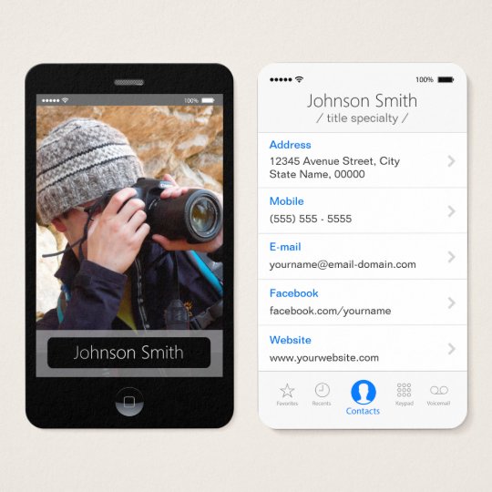 iphone business card template