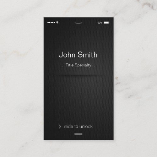 iPhone iOS Style _ Simple Generic Black and White Business Card