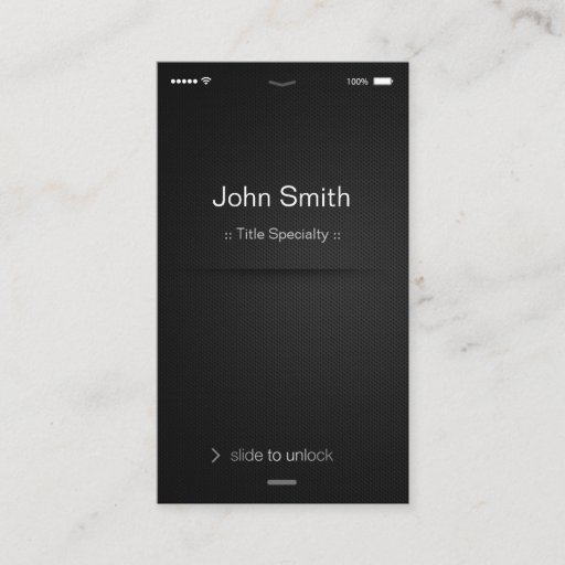Customizable iPhone iOS Style - Simple Generic Black and White Business Card Template