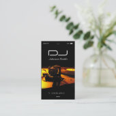 iPhone iOS Style - Turntable headphone Pub DJ Business Card (Standing Front)