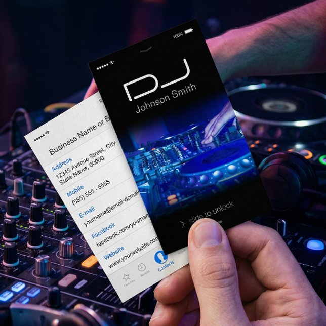 iPhone iOS Style - Turntable Scratching Music Dj Business Card (Creator Uploaded)