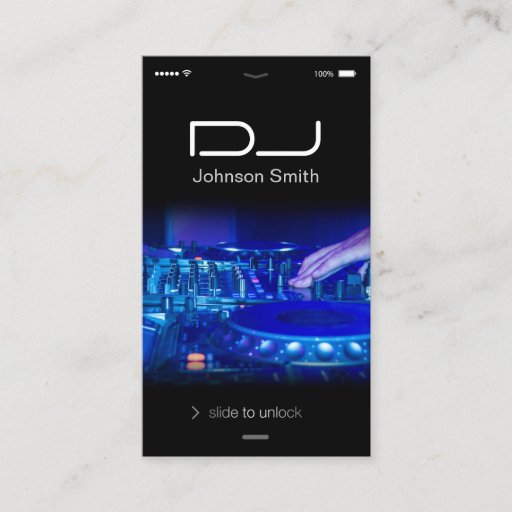 Customizable iPhone iOS Style - Turntable Scratching Music Dj Business Card