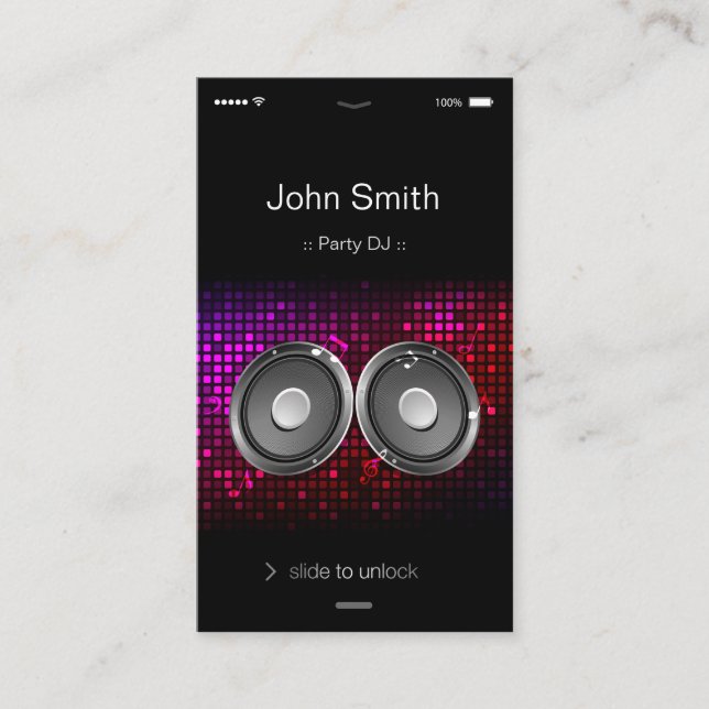 iPhone iOS Style - Unique and Stylish Party DJ Business Card (Front)