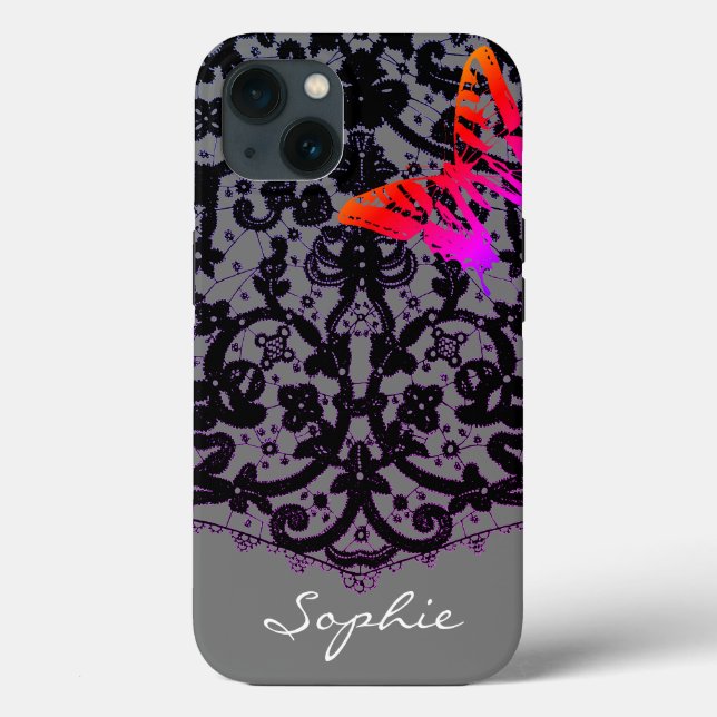 iPhone / iPad case ANTIQUE LACE CUSTOM NAME (Back)