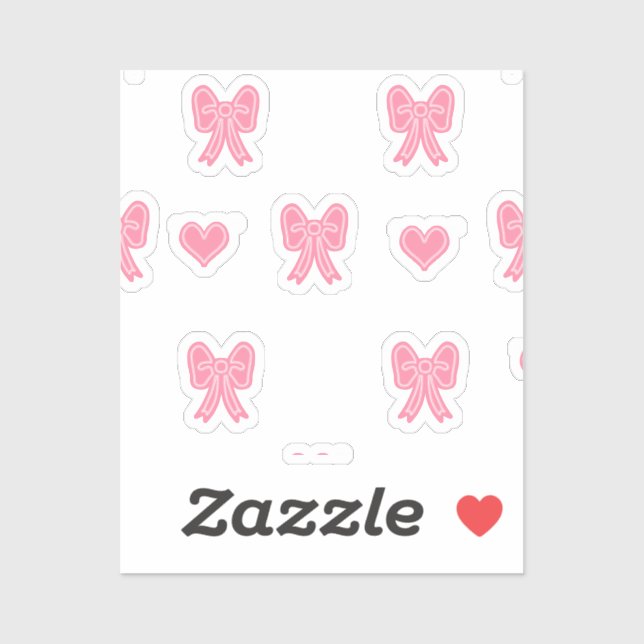 iPhone / iPad case Cute Pink Bows and Hearts Coque Sticker (Sheet)