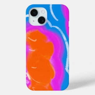 iPhone / iPad Case orange & pink blue