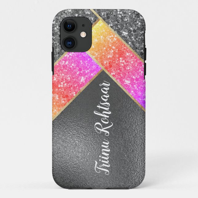 iPhone / iPad case Sparkling Glitter Silver  (Back)