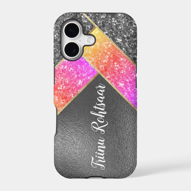 iPhone / iPad case Sparkling Glitter Silver  (Back)