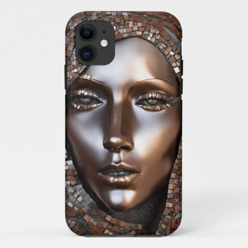 iPhone  iPad case Womans Copper Mosiac Face