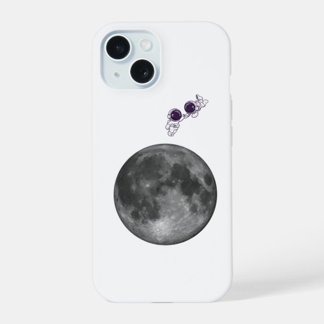 iPhone / iPad caseAstronaut and Moon Space iPhone  Case (Back)