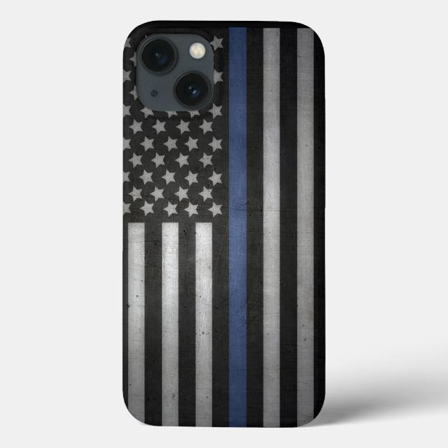 iPhone Thin Blue Line Cell Phone Case (Back)