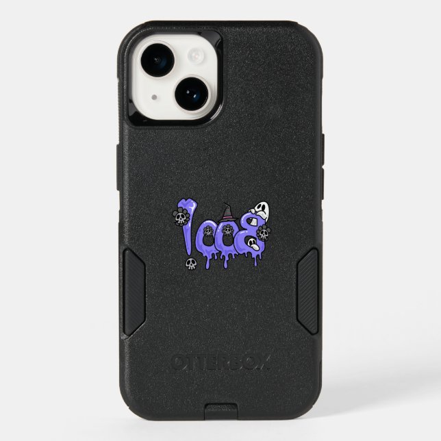  iPhone with a clear case  "BOO!" design  (Back)