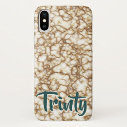 Iphone x brown off white fractal image phone case